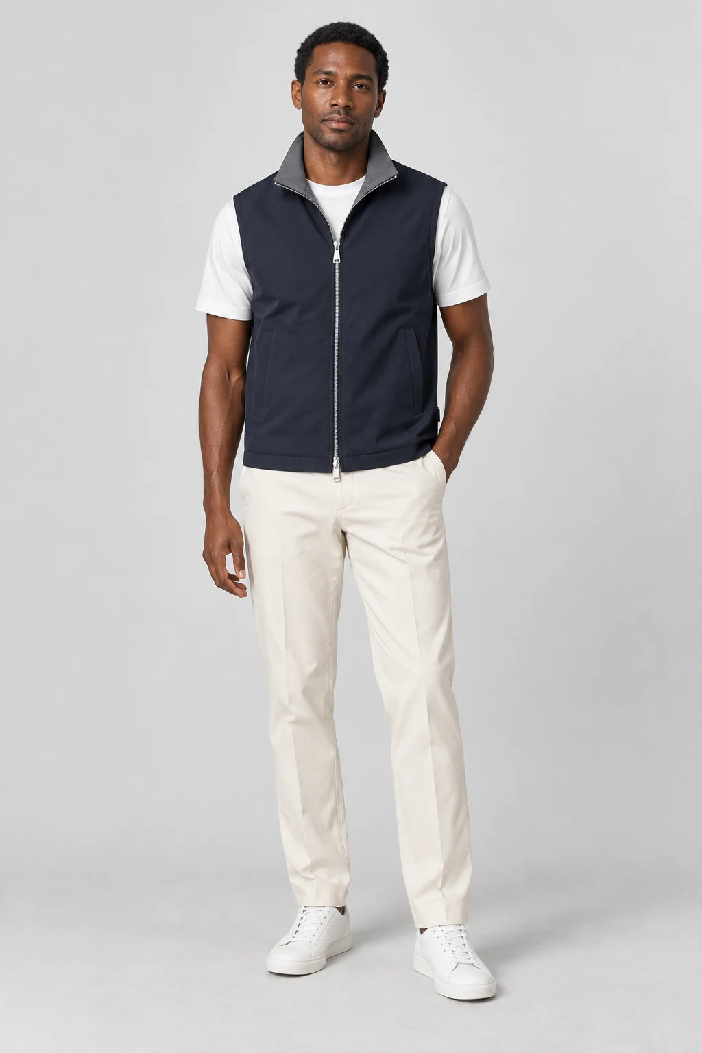 Elegance Reversible Gilet - Dark Blue / Dark Grey