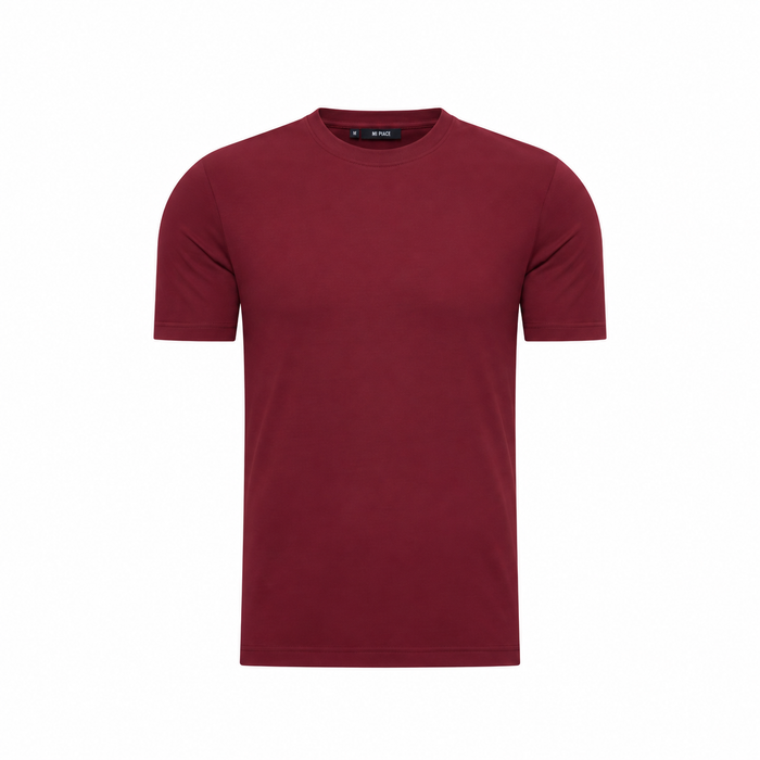 Elegance Shiny T-shirt - Burgundy