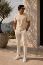 Elegance Shiny T-shirt - Latte