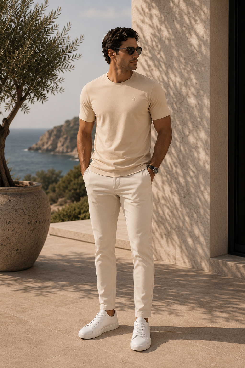 Elegance Shiny T-shirt - Latte