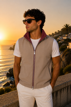 Elegance Reversible Gillet - Burgundy / Falcon