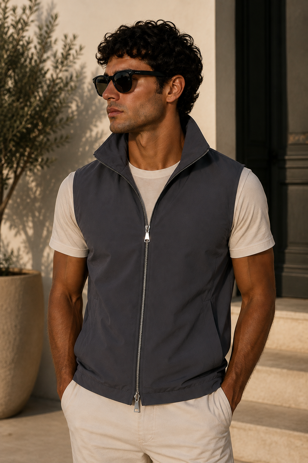 Elegance Reversible Gillet - Dark Blue / Dark Grey