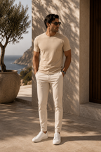 Elegance Shiny T-shirt - Beige