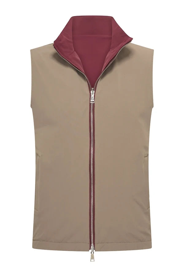 Elegance Reversible Gillet - Burgundy / Falcon
