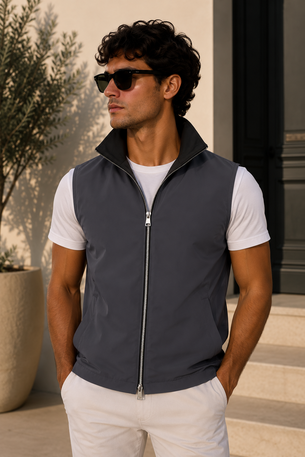 Elegance Reversible Gillet - Black / Grey