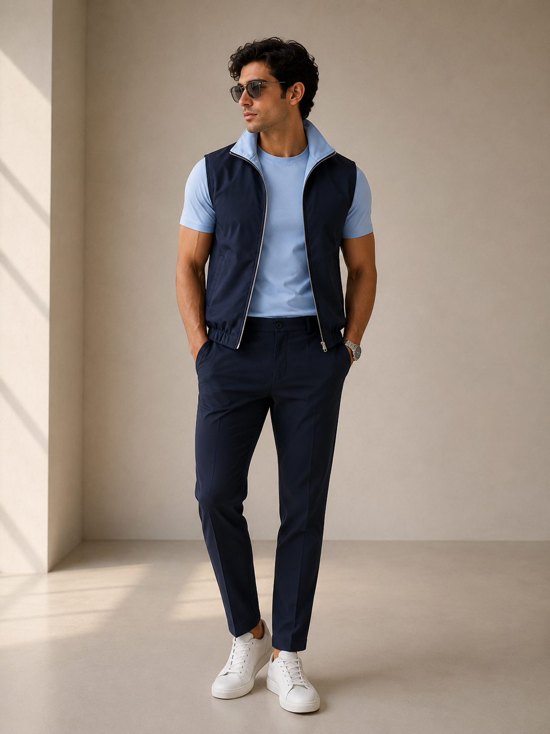 Elegance Reversible Bundle - Baby blue/ Navy Blue