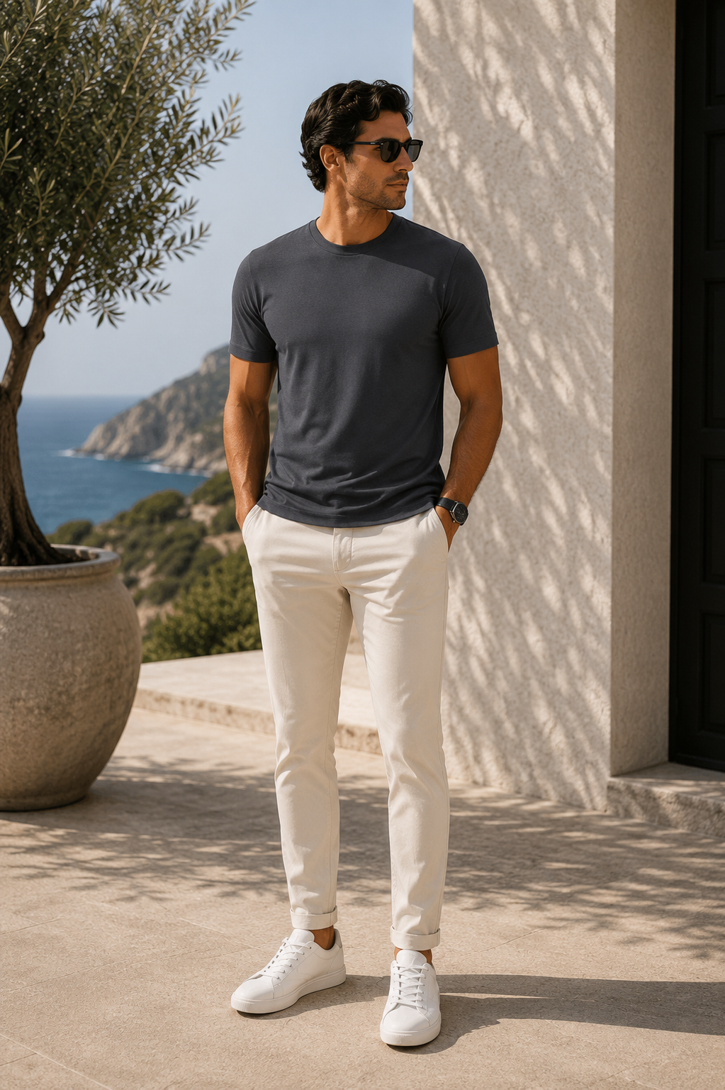Elegance Shiny T-shirt - Dark Grey