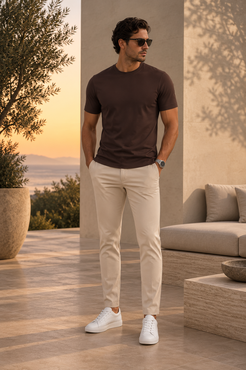 Elegance Shiny T-shirt - Espresso