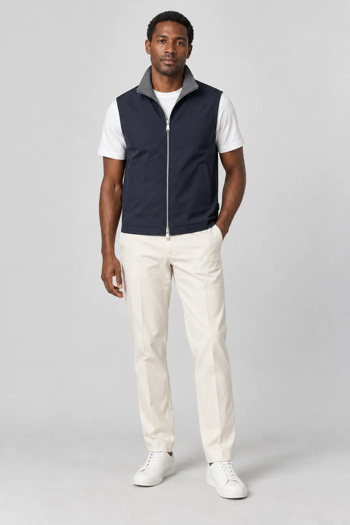 Elegance Reversible Gilet - Dark Blue / Dark Grey — gecombineerd in een outfit