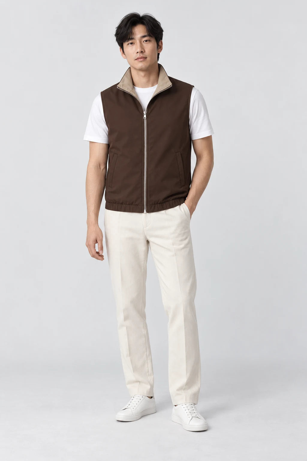 Elegance Reversible Gilet - Espresso / Falcon