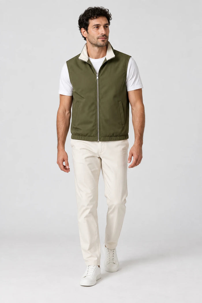 Elegance Reversible Gilet - Olive / Kith — gecombineerd in een outfit